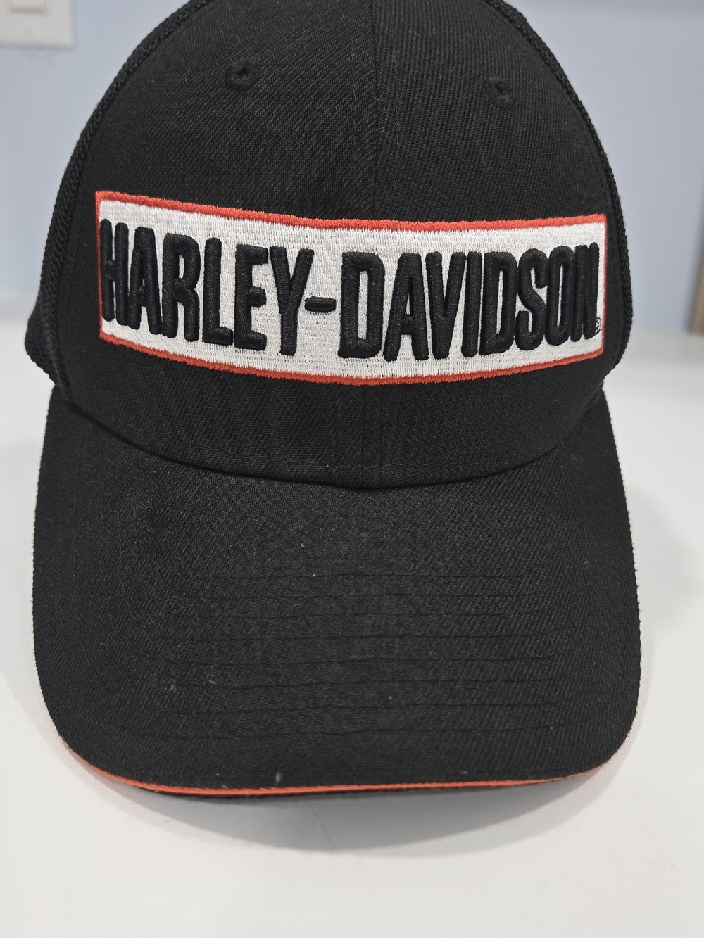 Harley-Davidson Black Cap with Red and White Logo Patch